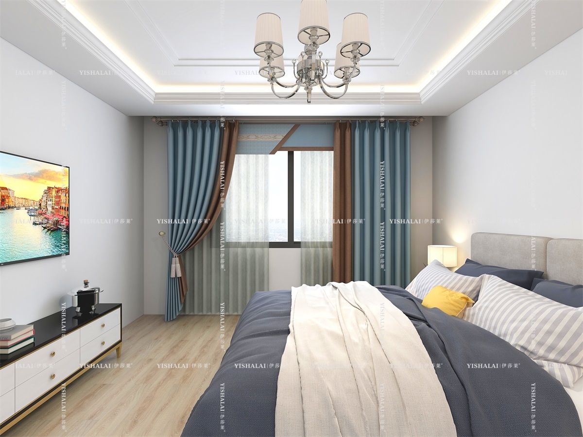 黄瓜成视频人APP-纯色卧室窗帘效果图